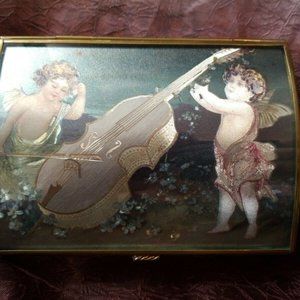 VIA VERMONT GLASS HINGED JEWELRY BOX CHERUBSMEXICO